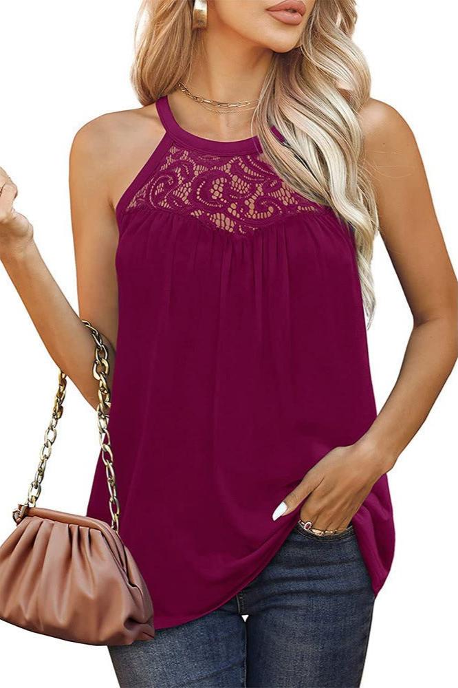 Exclusive Women's Loose Fit Tank Tops | Cotton Summer Sleeveless — Black flowers — Size 2XL — Alternate View 8