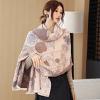Exclusive Women's Thick Warm Printing Cashmere Scarf — FYR15 Beige Orange — Size 65x185cm — Alternate View 10