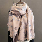 Exclusive Women's Thick Warm Printing Cashmere Scarf — FYR15 Beige Orange — Size 65x185cm — Alternate View 8
