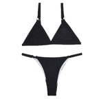 Exclusive Women’s Two-Piece Bikini Swimsuit | Stylish & Comfortable — Black — Size L — Top View