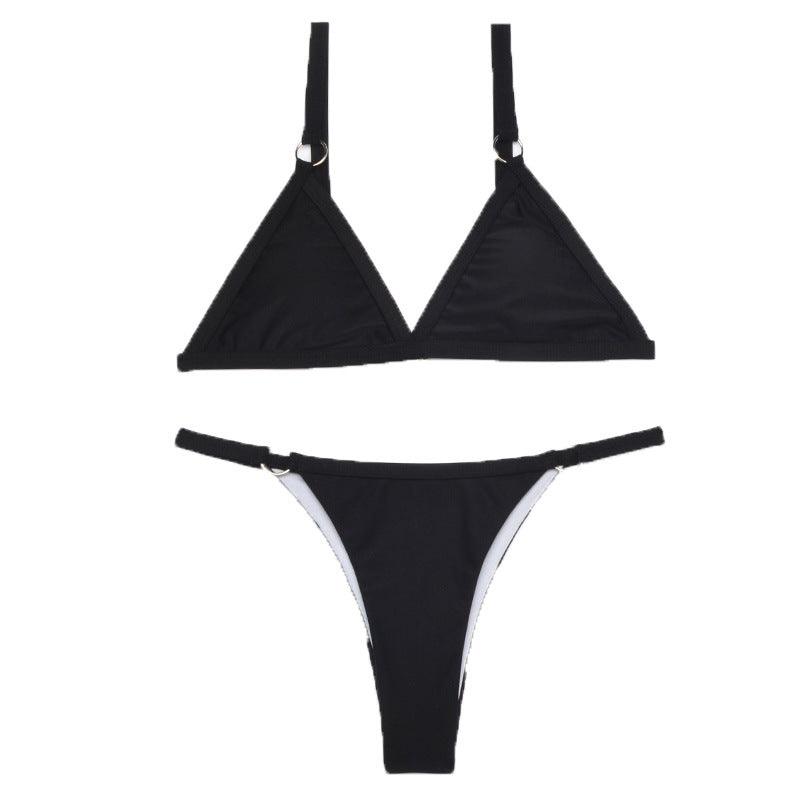 Exclusive Women’s Two-Piece Bikini Swimsuit | Stylish & Comfortable — Black — Size L — Top View