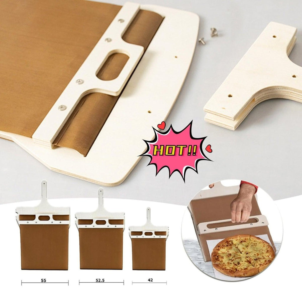 Exclusive Wooden Handle Transfer Pizza — Log — Size 42x26 — Front View