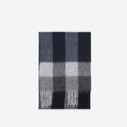 Exclusive Wool Scarf Winter Popular Women's Men's Thickening Minimalist Plaid — Camel Gray Grid — Size 180x30CM — Alternate View 11