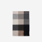 Exclusive Wool Scarf Winter Popular Women's Men's Thickening Minimalist Plaid — Camel Gray Grid — Size 180x30CM — Lifestyle View