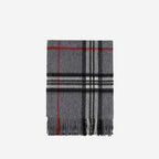 Exclusive Wool Scarf Winter Popular Women's Men's Thickening Minimalist Plaid — Camel Gray Grid — Size 180x30CM — Alternate View 17