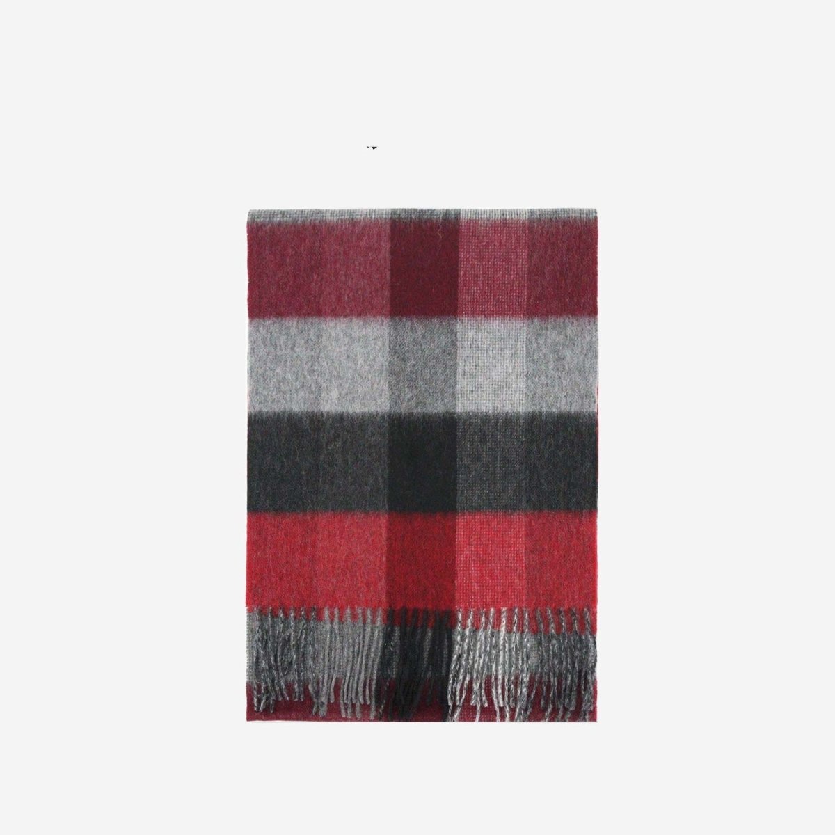 Exclusive Wool Scarf Winter Popular Women's Men's Thickening Minimalist Plaid — Camel Gray Grid — Size 180x30CM — Alternate View 14