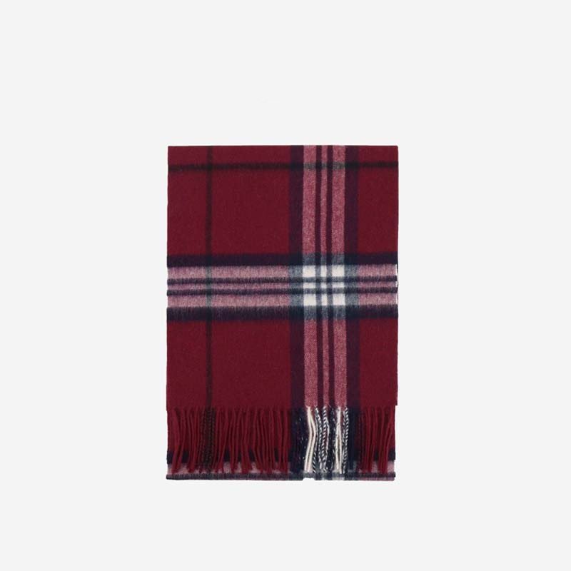 Exclusive Wool Scarf Winter Popular Women's Men's Thickening Minimalist Plaid — Camel Gray Grid — Size 180x30CM — Alternate View 20