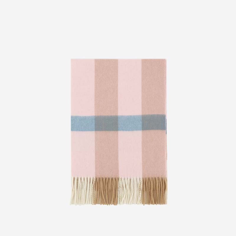 Exclusive Wool Scarf Winter Popular Women's Men's Thickening Minimalist Plaid — Camel Gray Grid — Size 180x30CM — Alternate View 10
