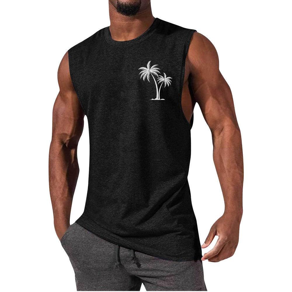 Exclusive Workout Muscle Men Sports Fitness T-shirt — Black — Size 3XL — Side View