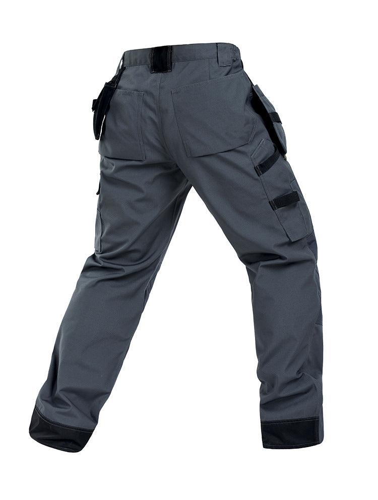 Exclusive Men's Multi-Pocket Workwear Trousers – Loose Fit Heavy-Duty Work Pants — Black — Size 103A — Detail View