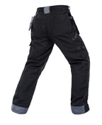 Exclusive Men's Multi-Pocket Workwear Trousers – Loose Fit Heavy-Duty Work Pants — Black — Size 103A — Side View