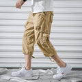 Exclusive Workwear Shorts Multi-pocket Pants — Army Green — Size 29 — Front View