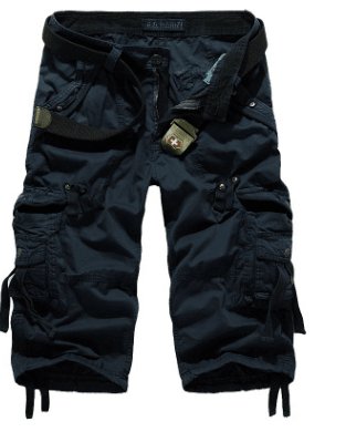 Exclusive Workwear Shorts Multi-pocket Pants — Army Green — Size 29 — Lifestyle View