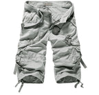 Exclusive Workwear Shorts Multi-pocket Pants — Army Green — Size 29 — Detail View