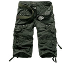 Exclusive Workwear Shorts Multi-pocket Pants — Army Green — Size 29 — Back View