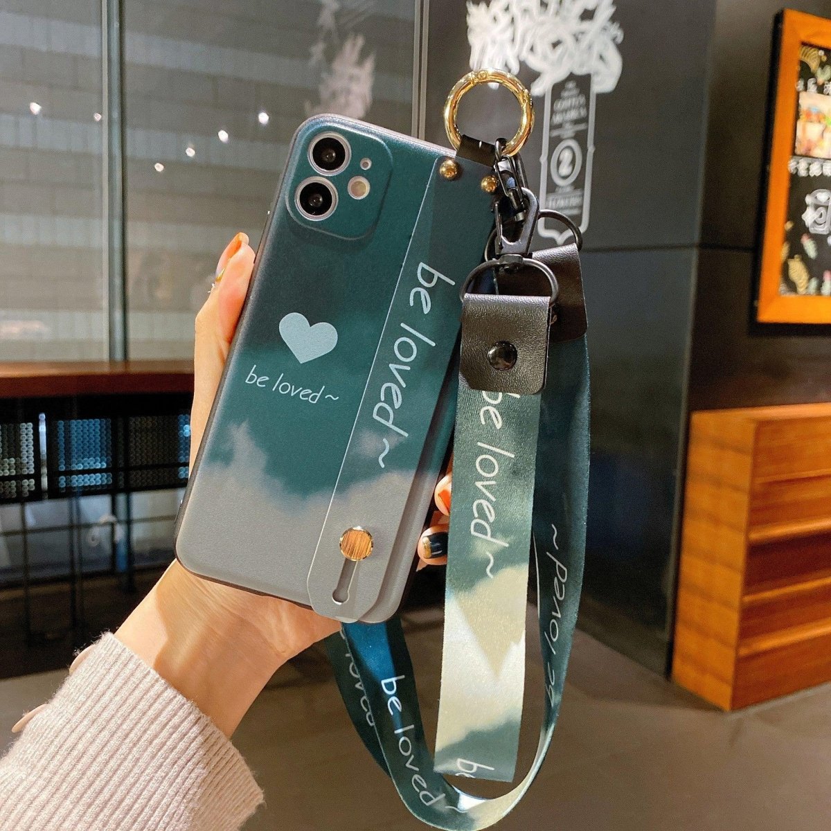 Exclusive Wristband Phone Case Watercolor Phone Case — Blue — Size IPhone X — Front View