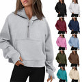 Exclusive Zipper Hoodies Sweatshirts With Pocket — Army Green — Size L — Front View