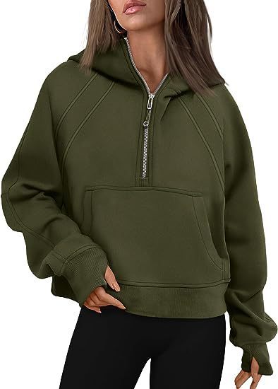 Exclusive Zipper Hoodies Sweatshirts With Pocket — Army Green — Size L — Alternate View 11