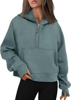 Exclusive Zipper Hoodies Sweatshirts With Pocket — Army Green — Size L — Alternate View 9