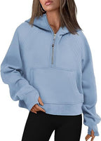 Exclusive Zipper Hoodies Sweatshirts With Pocket — Army Green — Size L — Lifestyle View