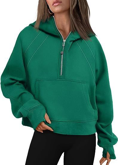 Exclusive Zipper Hoodies Sweatshirts With Pocket — Army Green — Size L — Alternate View 12