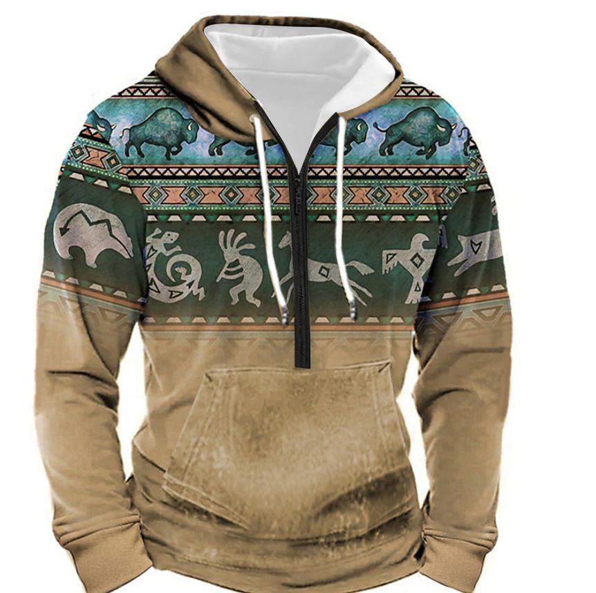 Exclusive Zipper Sweaters Menswear With Pockets — BL 01 — Size L — Top View